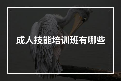 成人技能培训班有哪些