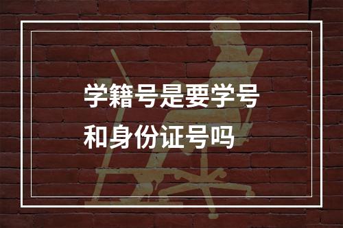 学籍号是要学号和身份证号吗