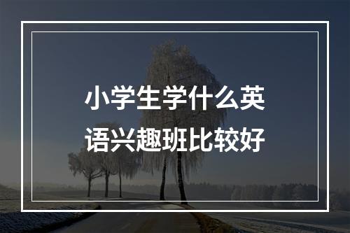 小学生学什么英语兴趣班比较好