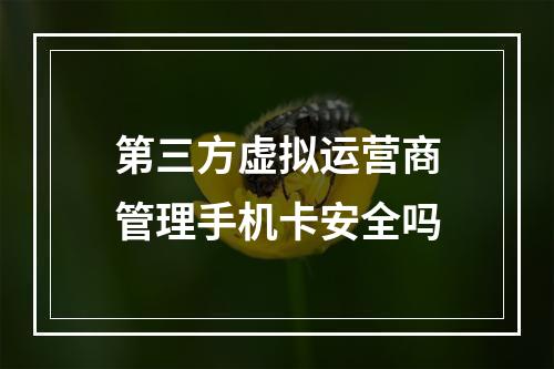 第三方虚拟运营商管理手机卡安全吗