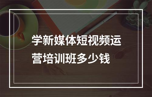 学新媒体短视频运营培训班多少钱