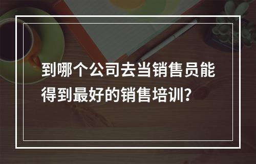 到哪个公司去当销售员能得到最好的销售培训？