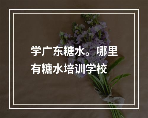 学广东糖水。哪里有糖水培训学校