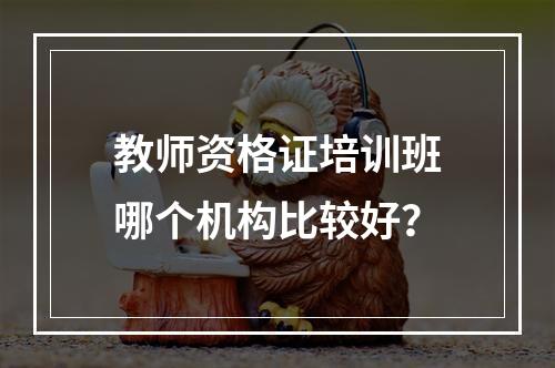 教师资格证培训班哪个机构比较好？