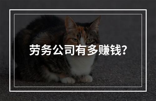 劳务公司有多赚钱？