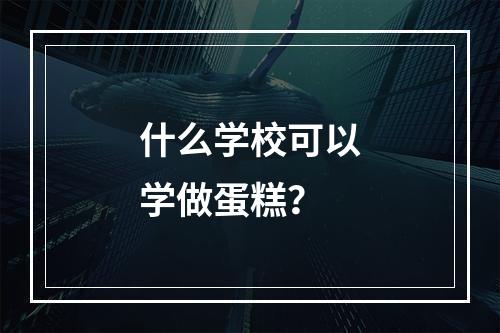 什么学校可以学做蛋糕？