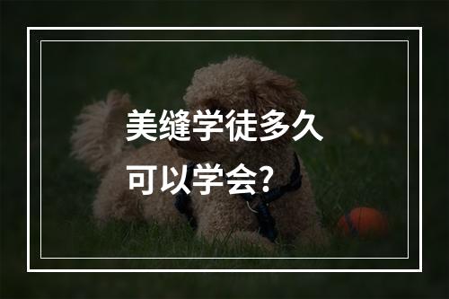 美缝学徒多久可以学会?