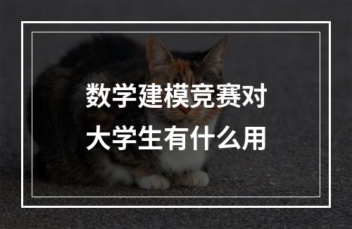 数学建模竞赛对大学生有什么用