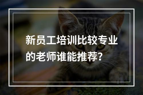 新员工培训比较专业的老师谁能推荐？