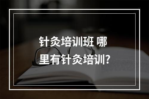 针灸培训班 哪里有针灸培训?