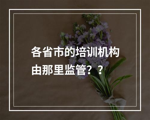 各省市的培训机构由那里监管？？