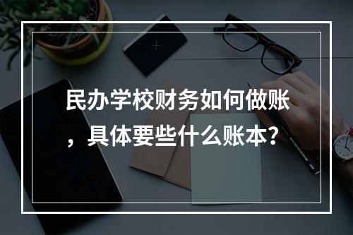 民办学校财务如何做账，具体要些什么账本？