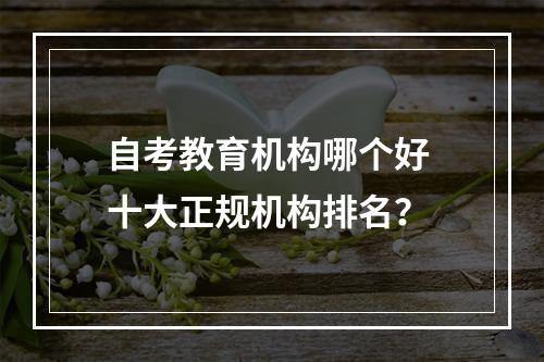 自考教育机构哪个好 十大正规机构排名？