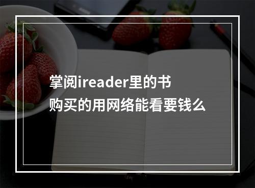 掌阅ireader里的书购买的用网络能看要钱么