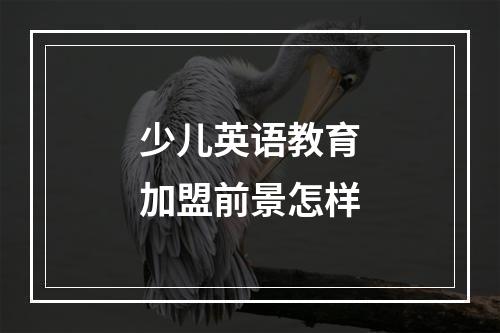 少儿英语教育加盟前景怎样