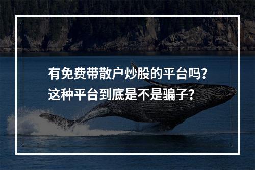 有免费带散户炒股的平台吗？这种平台到底是不是骗子？