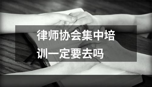 律师协会集中培训一定要去吗