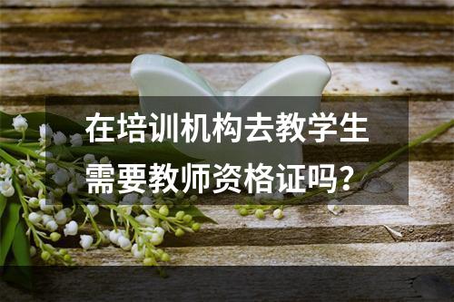 在培训机构去教学生需要教师资格证吗？