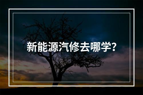 新能源汽修去哪学？