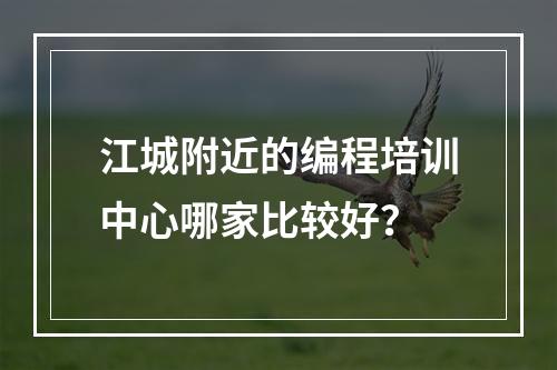 江城附近的编程培训中心哪家比较好？