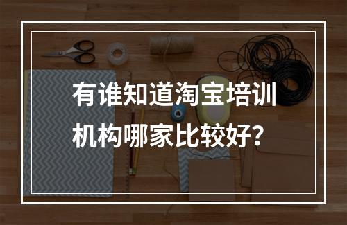 有谁知道淘宝培训机构哪家比较好？