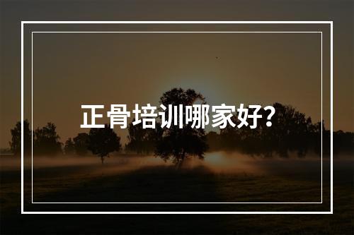 正骨培训哪家好？