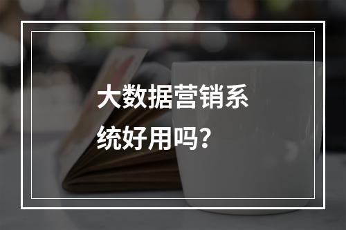 大数据营销系统好用吗？