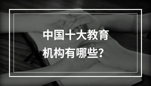 中国十大教育机构有哪些？