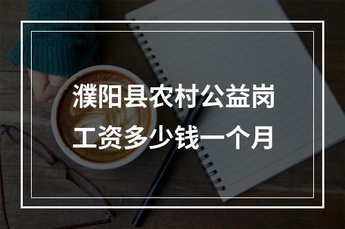 濮阳县农村公益岗工资多少钱一个月