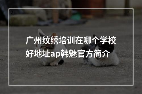 广州纹绣培训在哪个学校好地址ap韩魅官方简介