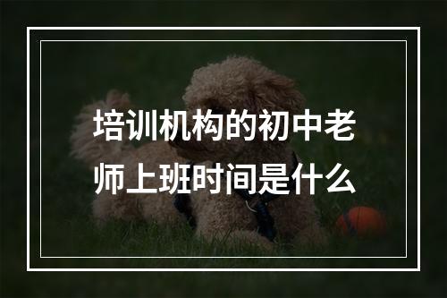 培训机构的初中老师上班时间是什么