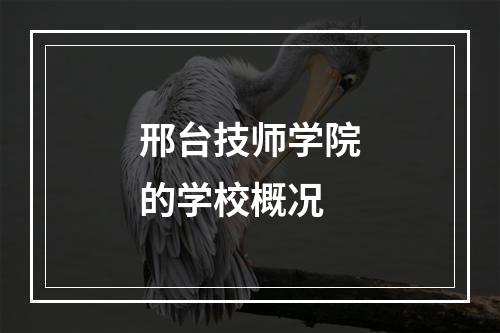 邢台技师学院的学校概况