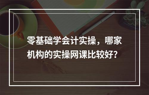 零基础学会计实操，哪家机构的实操网课比较好？