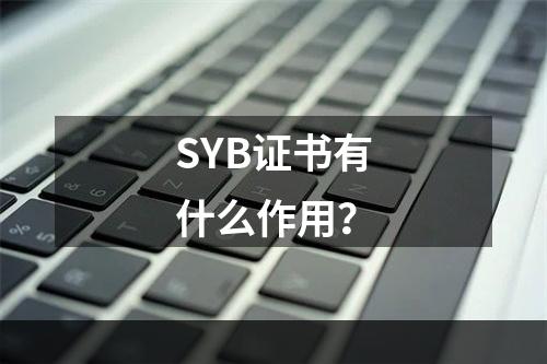 SYB证书有什么作用？