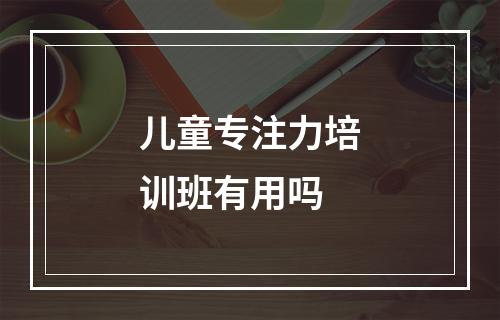 儿童专注力培训班有用吗