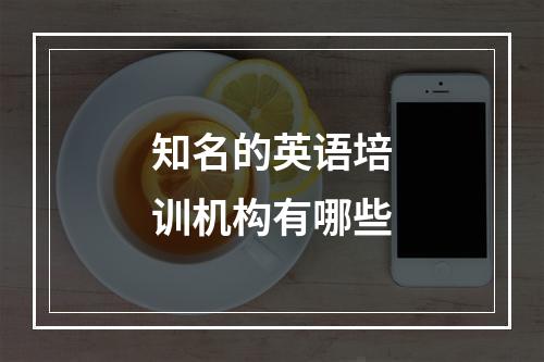 知名的英语培训机构有哪些