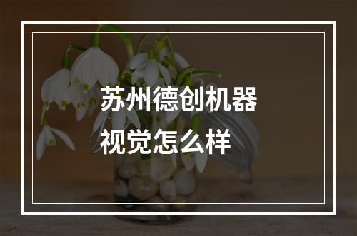 苏州德创机器视觉怎么样