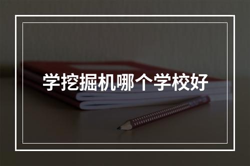 学挖掘机哪个学校好