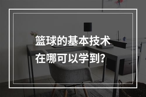 篮球的基本技术在哪可以学到？