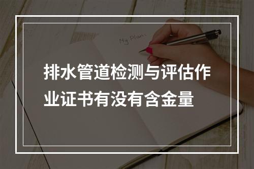 排水管道检测与评估作业证书有没有含金量