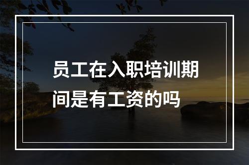 员工在入职培训期间是有工资的吗