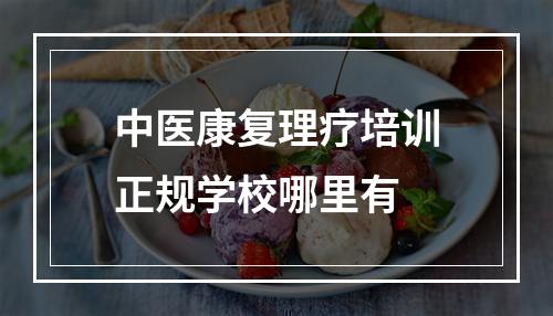 中医康复理疗培训正规学校哪里有