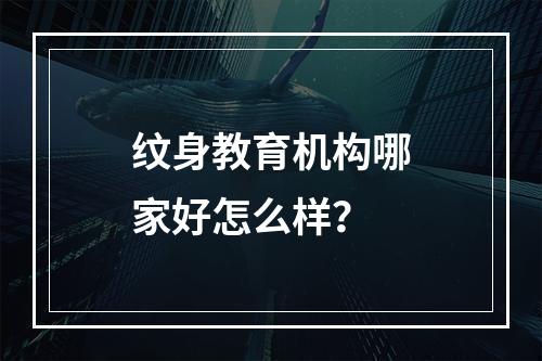 纹身教育机构哪家好怎么样？