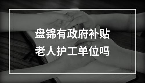 盘锦有政府补贴老人护工单位吗