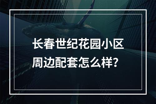 长春世纪花园小区周边配套怎么样？