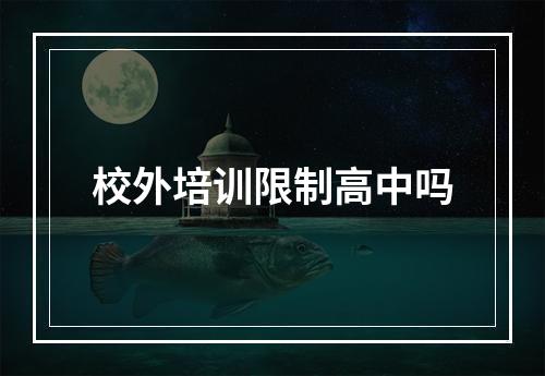 校外培训限制高中吗