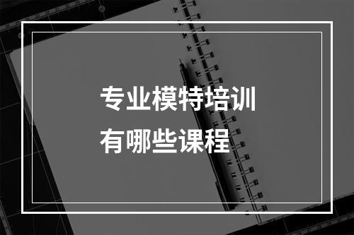 专业模特培训有哪些课程