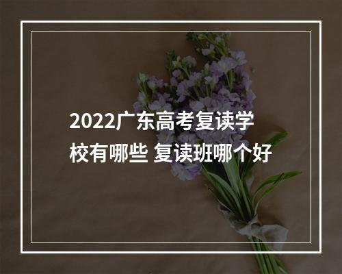 2022广东高考复读学校有哪些 复读班哪个好