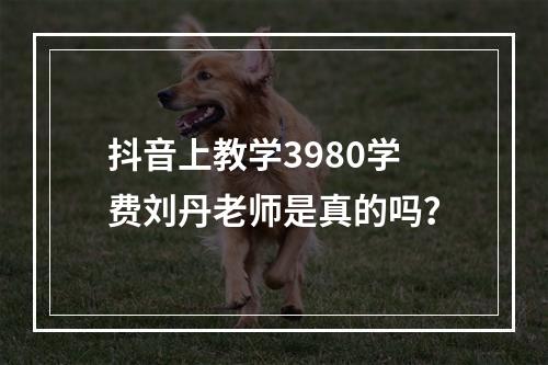 抖音上教学3980学费刘丹老师是真的吗？