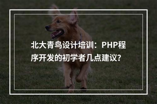 北大青鸟设计培训：PHP程序开发的初学者几点建议？